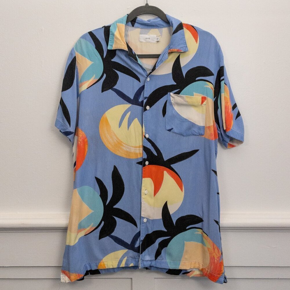 Onia Tropical Print Short Sleeve Button-Up Shirt – Size M